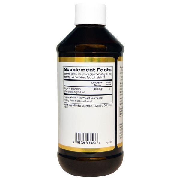 California Gold Nutrition, Сироп бузины, без алкоголя, 8 fl oz (237 ml) CGN-01023 фото