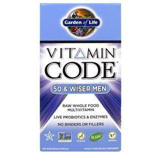 Garden of Life, Vitamin Code, для мужчин от 50-ти лет и старше, 240 растительных капсул GOL-11420 фото