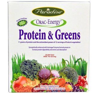 Paradise Herbs, ORAC-Energy, Protein & Greens, 14 Packets, 0.53 унций (15 г) PAR-77801 фото