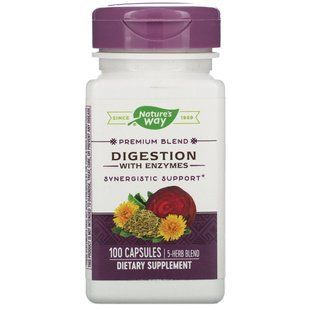 Natures Way, Digestion with Enzymes, mg 450, 100 Capsules NWY-79220 фото