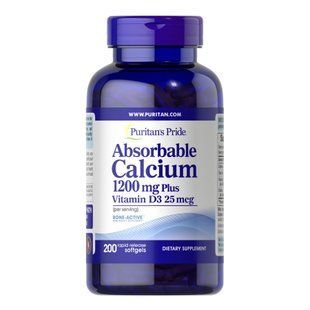 Absorbable Calcium 1200mg Plus Vitamin D3 25mcg - 200 softgels 2023-10-4576 фото