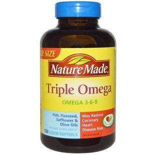 Nature Made, Triple Omega , 150 Liquid Softgels NDM-02610 фото