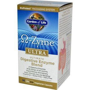 Garden of Life, O-Zyme ультра, наилучший комплекс пищеварительных ферментов, 90 растительных капсул GOL-11236 фото
