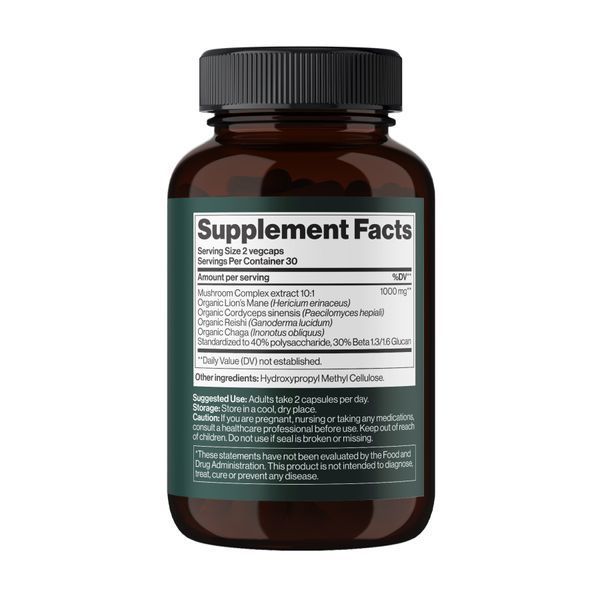 4Mushroom Complex 1000 mg - 60 vegcaps (Повреждена банка) 2023-10-7840 фото