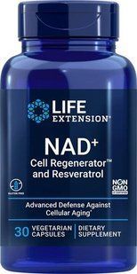NAD + Cell Regenerator &trade; і ресвератрол Life Extension оптимізований 30 капсул вегетаріанських LEX-23483 фото