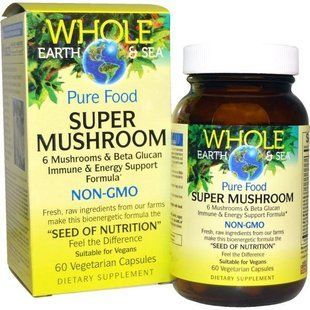 Natural Factors, Пищевая добавка Непочатое море и земля, супергриб, 60 вегетарианских капсул NFS-35510 фото