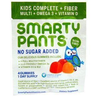 SmartyPants, Kids Complete + Fiber, 15 Packs, 0.42 oz (12 g) Per Pack SMA-00422 фото