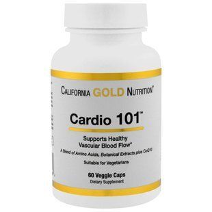 California Gold Nutrition, Targeted Support, Cardio 101, 60 растительных капсул CGN-01039 фото