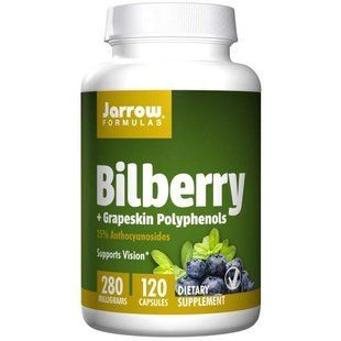 Jarrow Formulas, Комплекс чорниці і поліфенолів з шкірки винограду, 280 мг, 120 овочевих капсул JRW-14028 фото