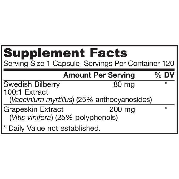 Jarrow Formulas, Комплекс черники и полифенолов из кожуры винограда, 280 мг, 120 овощных капсул JRW-14028 фото