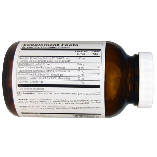 Pioneer Nutritional Formulas, Пищеварительные ферменты и травы, 60 капсул PIO-00023 фото