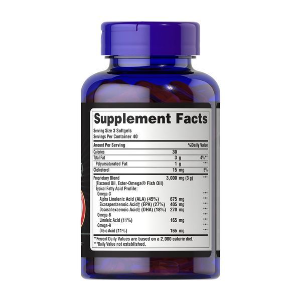 Triple Omega 3-6-9 Fish & Flax Oils - 120 softgels 2023-10-7007 фото