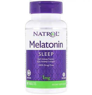 Natrol, Мелатонін TR, повільне вивільнення, 1 мг, 90 таблеток NTL-00467 фото