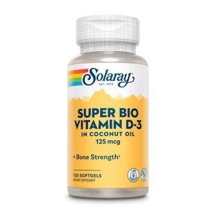 Super Bio Vit D-3 in Coconut 125mcg - 120 softgels 2023-10-3025 фото