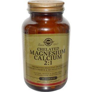 Solgar, Chelated Magnesium Calcium 2:1, 90 Tablets SOL-01706 фото