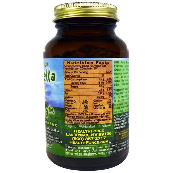 HealthForce Nutritionals, Хлорелла манна, 500 веганских таблеток HFC-00073 фото