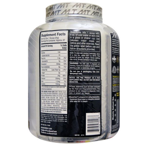 Muscletech, 100% Platinum Whey, молочный шоколад, 2,28 кг (5,03 фунтов) MSC-70498 фото