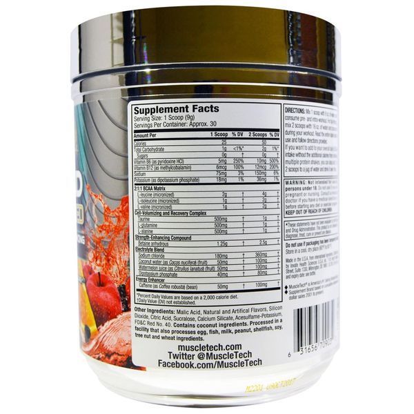 Muscletech, Amino Build Next Gen Energized, Fruit Punch Splash, 280 г (9,86 унцій) MSC-70903 фото