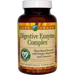 Pure Vegan, Травний ферментний комплекс, 90 капсул вегетаріанських PUV-71006 фото
