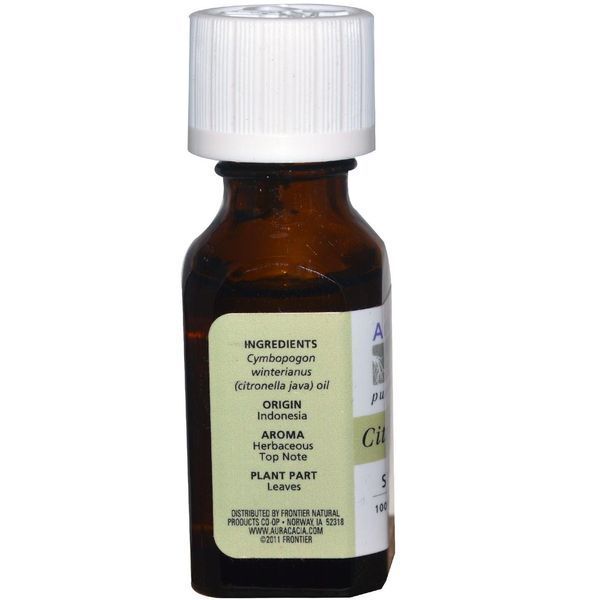 Aura Cacia, 100% чисте ефірне масло, цитронелла ява, 0,5 рідких унцій (15 мл) AUR-91112 фото