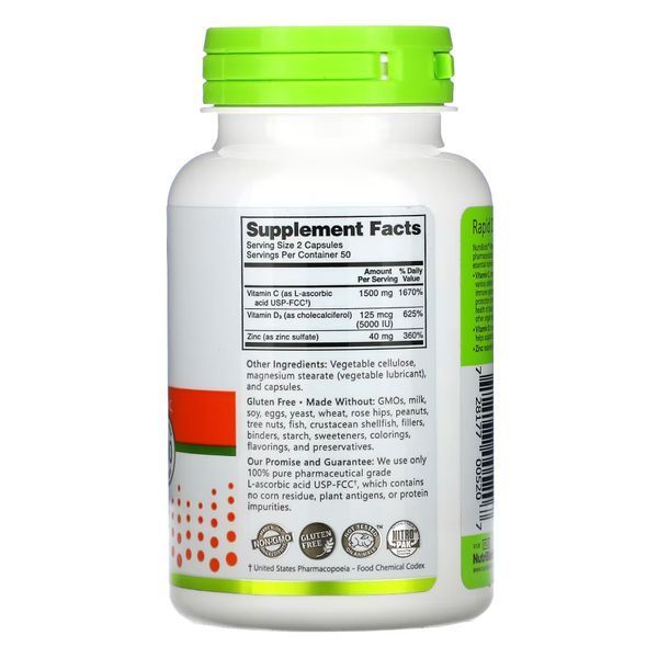 Vitamin C+D3 & Zinc - 100 caps (Пошкоджена банка+затерта дата) 2023-10-7848 фото