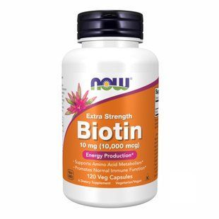 BIOTIN 10mg (10,000mcg) - 120 vcaps (Повреждена банка) 2023-10-8012 фото