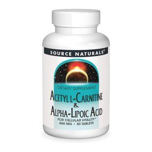 Acetyl L-Carnitine & Alpha-Lipoic Acid 650 mg - 30 tabs 2023-10-6608 фото