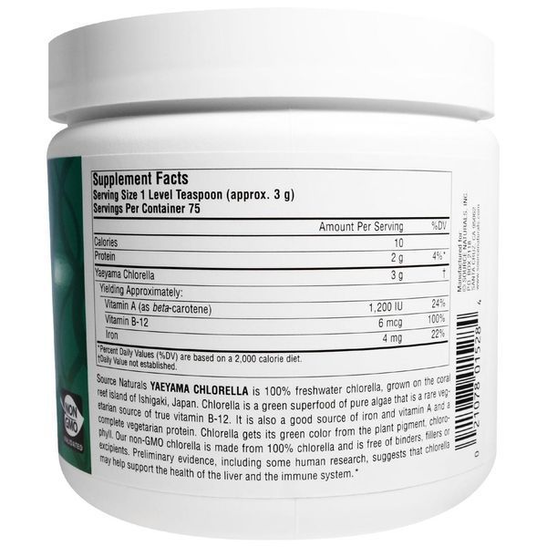 Source Naturals, Хлорелла с островов Яэяма, 8 унций (226,8 г) SNS-01528 фото