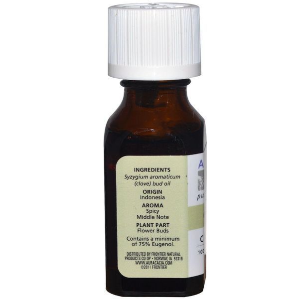 Aura Cacia, 100% чистое эфирное масло бутонов гвоздики, 0.5 жидкой унции (15 мл) AUR-91114 фото