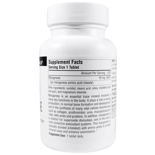 Аминокислотный хелат марганца 10 мг, Source Naturals 250 таблеток SNS-00343 фото