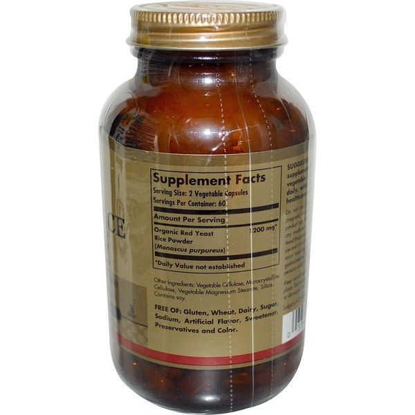 Solgar, Red Yeast Rice, 120 Veg Caps SOL-02325 фото