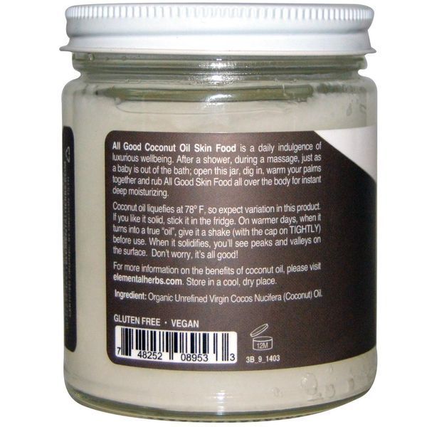 All Good Products, Органическое кокосовое масло, питание кожи, кокос, 7.5 ж.унций (222 мл) ELH-08953 фото