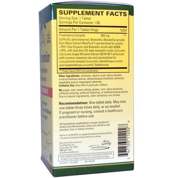 EuroPharma, Terry Naturally, Curamin, экстра сила, 120 таблеток EUR-11202 фото